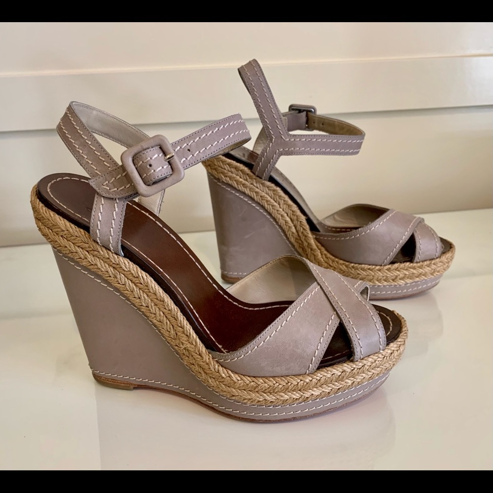 Christian Louboutin Gray Leather Platforms
